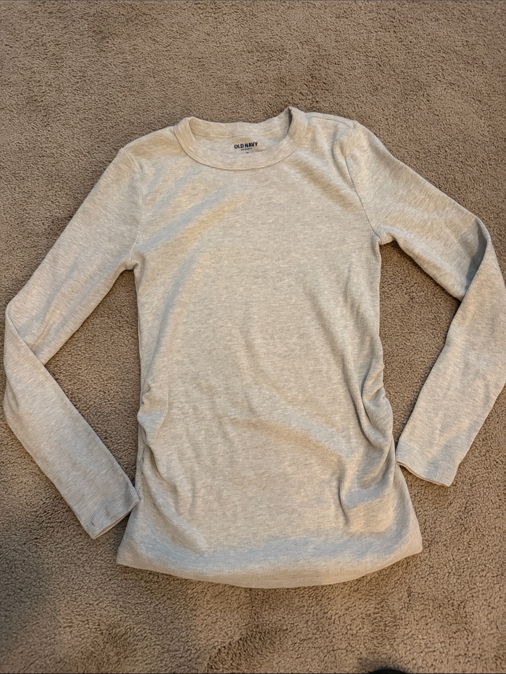 Old Navy Maternity Thermal LS Crew Neck Top with Ruched Sides- size XS, EUC
